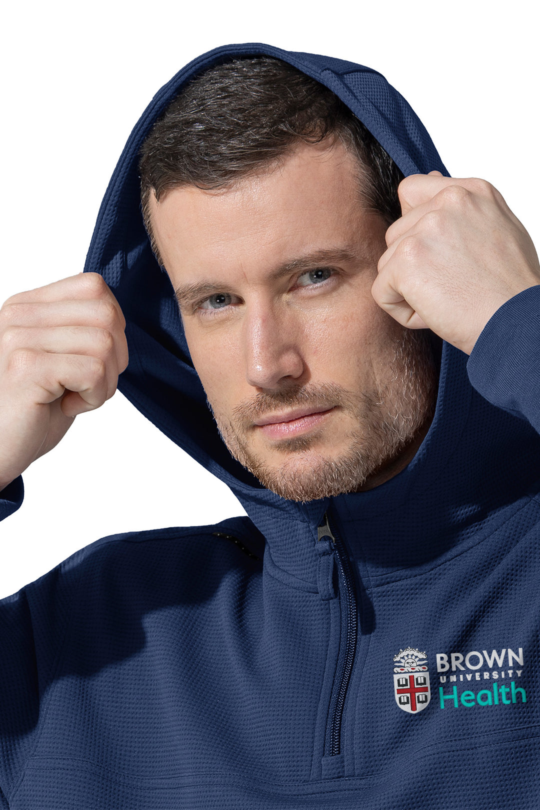 Men's Layers Zip Waffle Hoodie + Logo