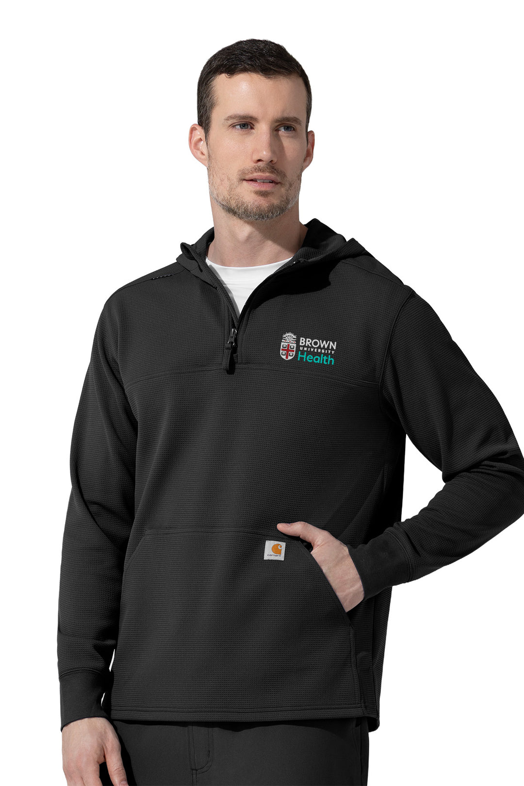 Men's Layers Zip Waffle Hoodie + Logo