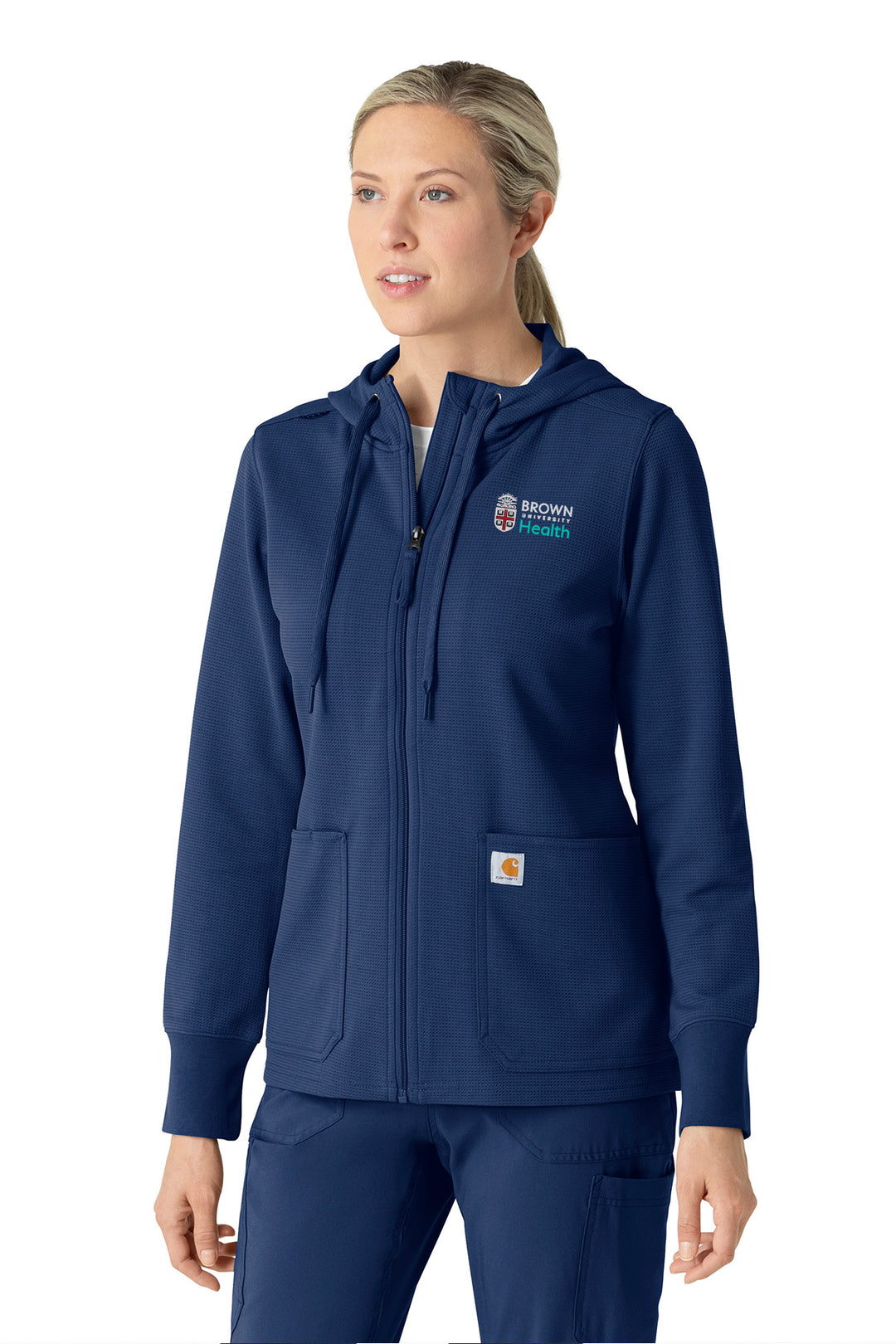 Women's Full Zip Waffle Hoodie - C82008
