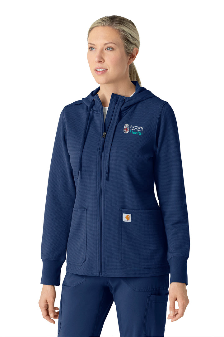 Women's Full Zip Waffle Hoodie - C82008