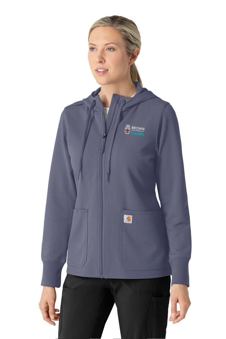 Women's Full Zip Waffle Hoodie - C82008