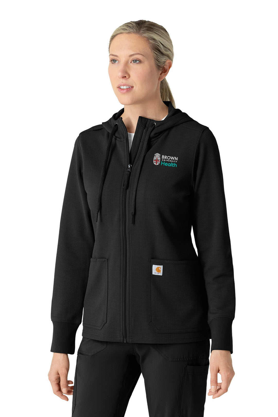 Women's Full Zip Waffle Hoodie - C82008