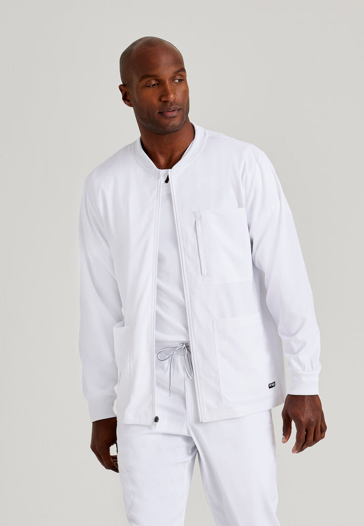 Grey's Anatomy™ Spandex Stretch Men's React 5-Pocket Crewneck Jacket