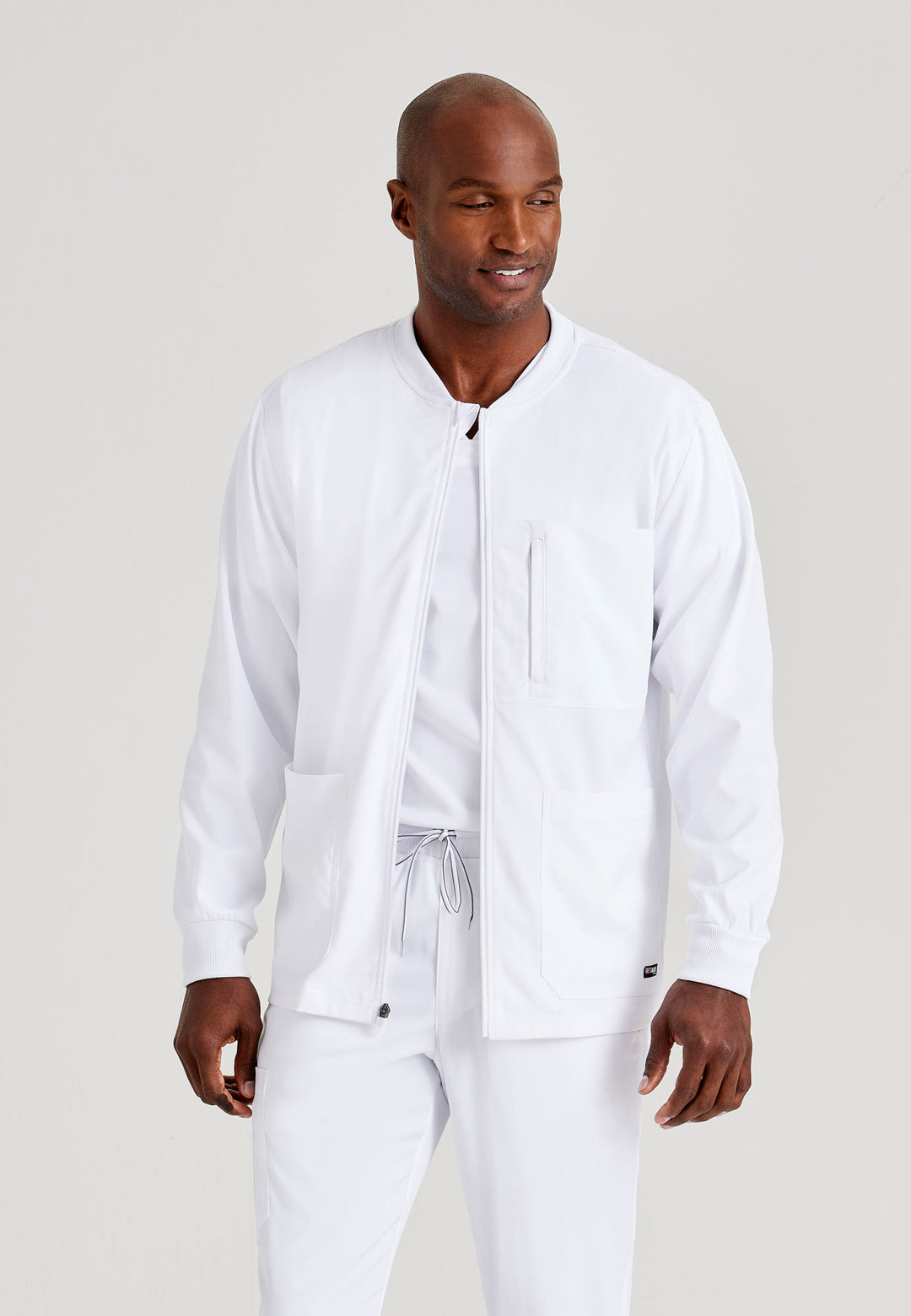 Grey's Anatomy™ Spandex Stretch Men's React 5-Pocket Crewneck Jacket