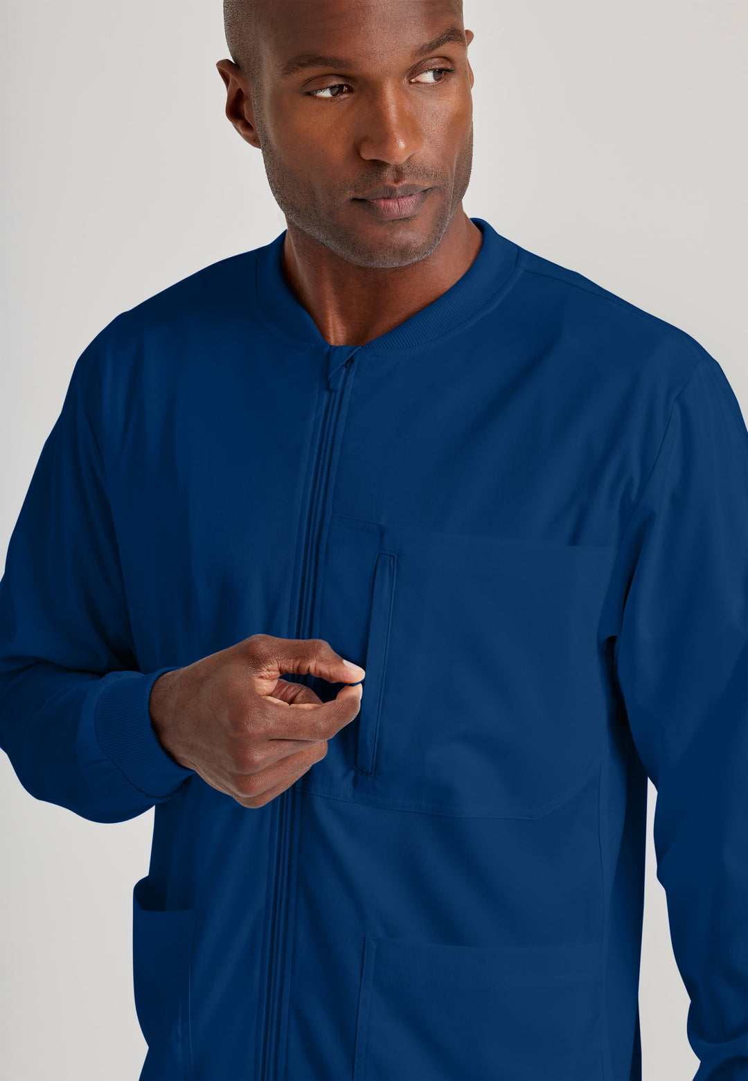 Grey's Anatomy™ Spandex Stretch Men's React 5-Pocket Crewneck Jacket