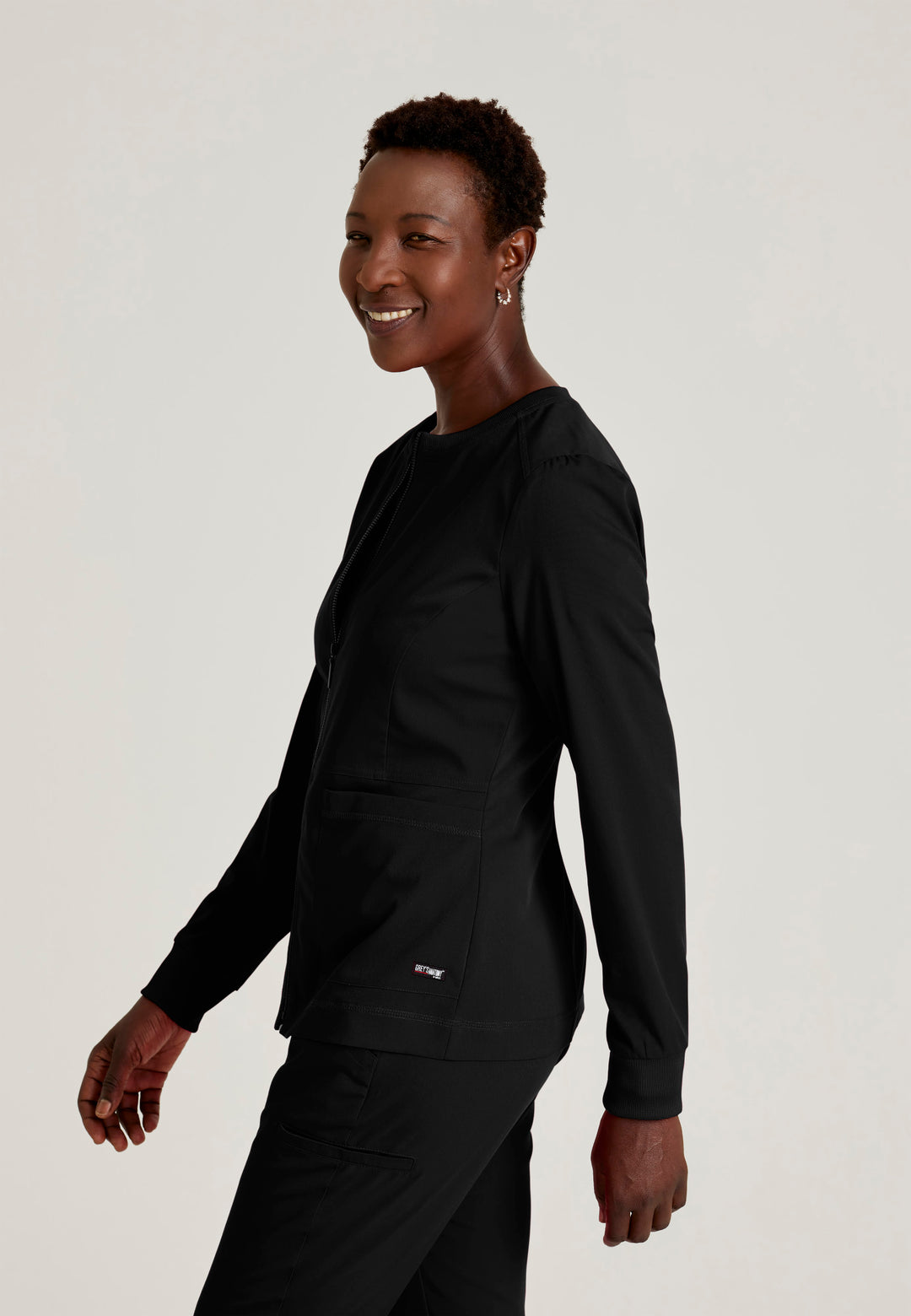 Grey's Anatomy™ Spandex Stretch Women's Millie 3-Pocket Crewneck Jacket