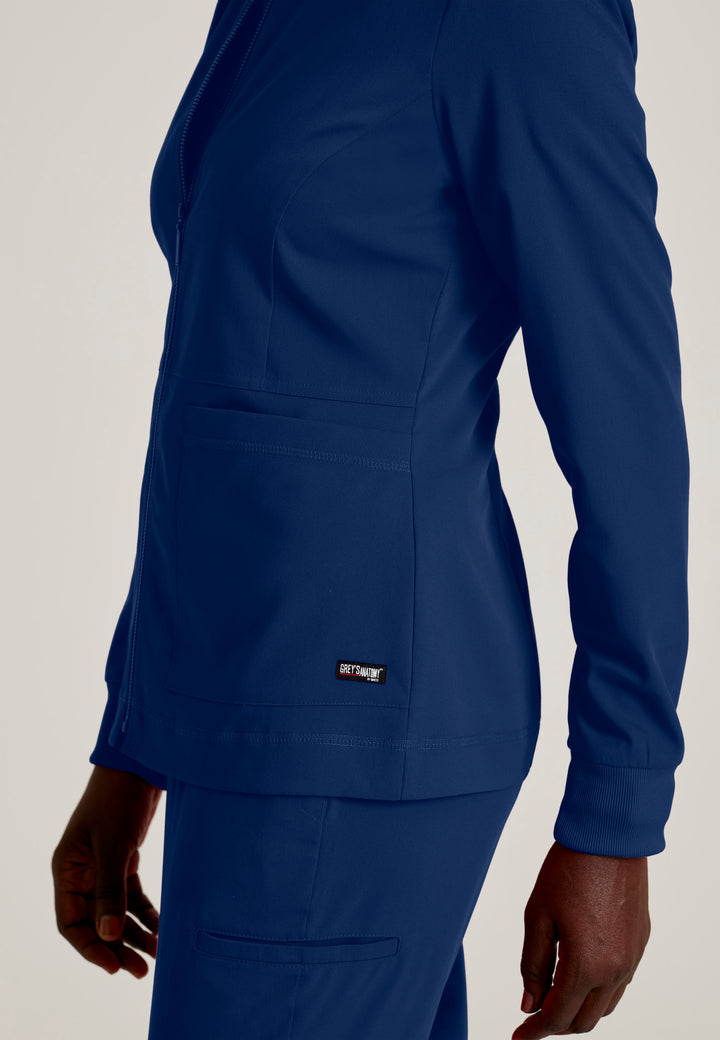 Grey's Anatomy™ Spandex Stretch Women's Millie 3-Pocket Crewneck Jacket