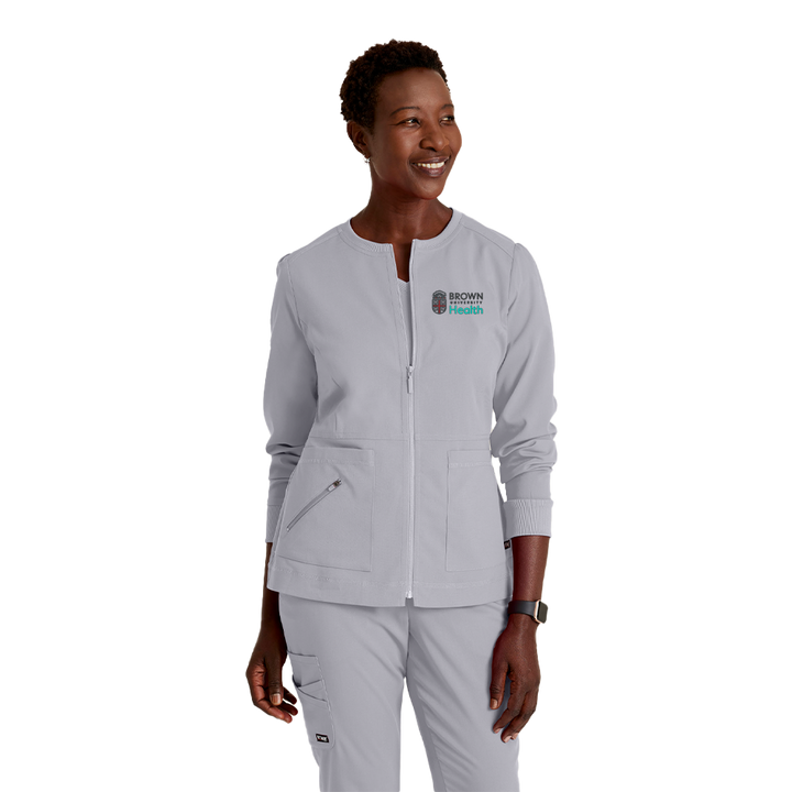 Grey's Anatomy™ Spandex Stretch Women's Millie 3-Pocket Crewneck Jacket