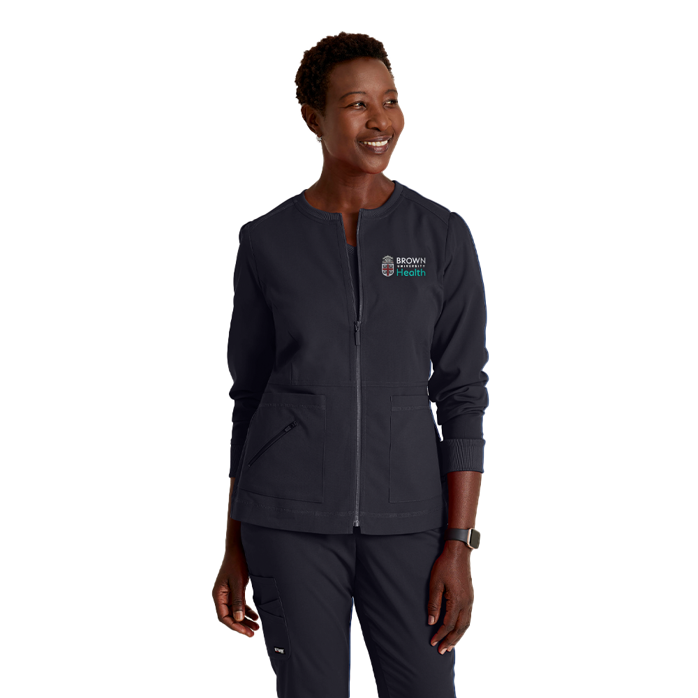 Grey's Anatomy™ Spandex Stretch Women's Millie 3-Pocket Crewneck Jacket