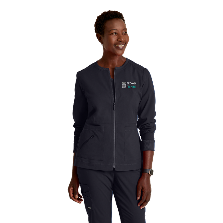 Grey's Anatomy™ Spandex Stretch Women's Millie 3-Pocket Crewneck Jacket