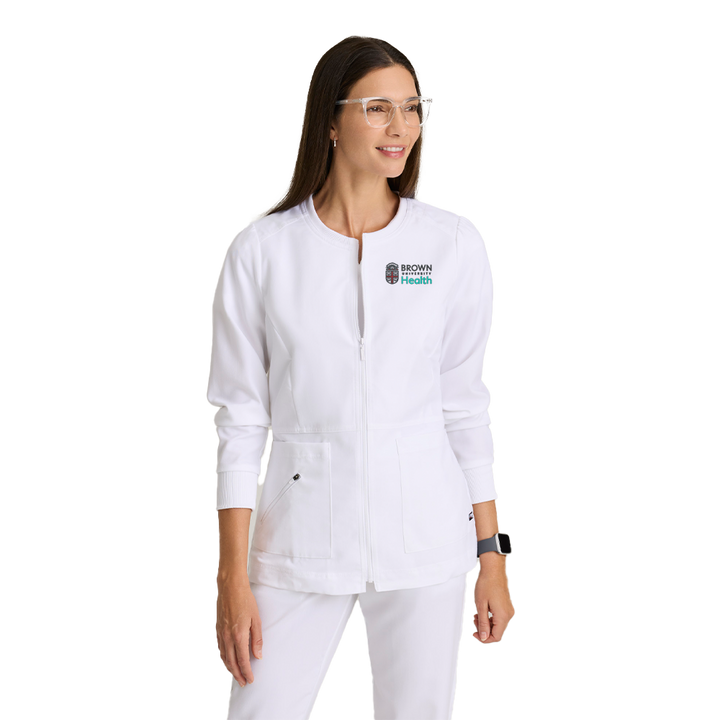 Grey's Anatomy™ Spandex Stretch Women's Millie 3-Pocket Crewneck Jacket