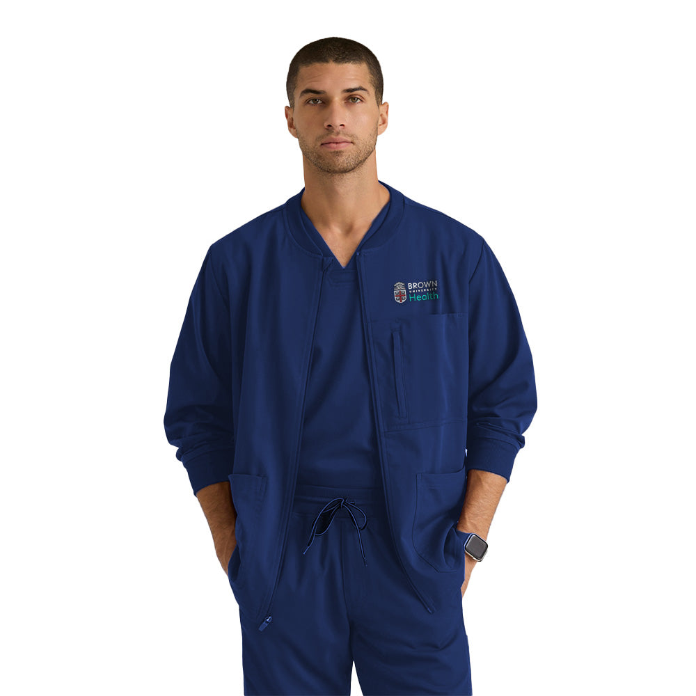 Grey's Anatomy™ Spandex Stretch Men's React 5-Pocket Crewneck Jacket