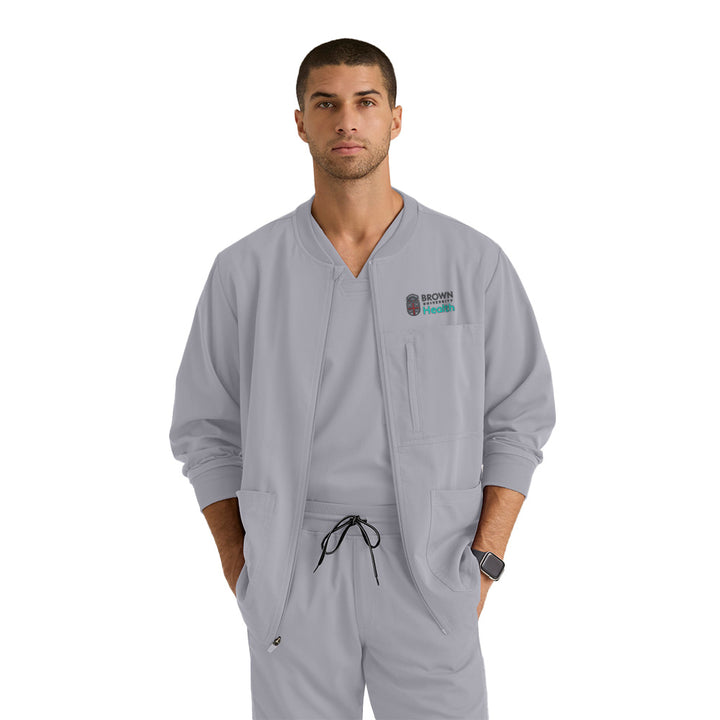Grey's Anatomy™ Spandex Stretch Men's React 5-Pocket Crewneck Jacket