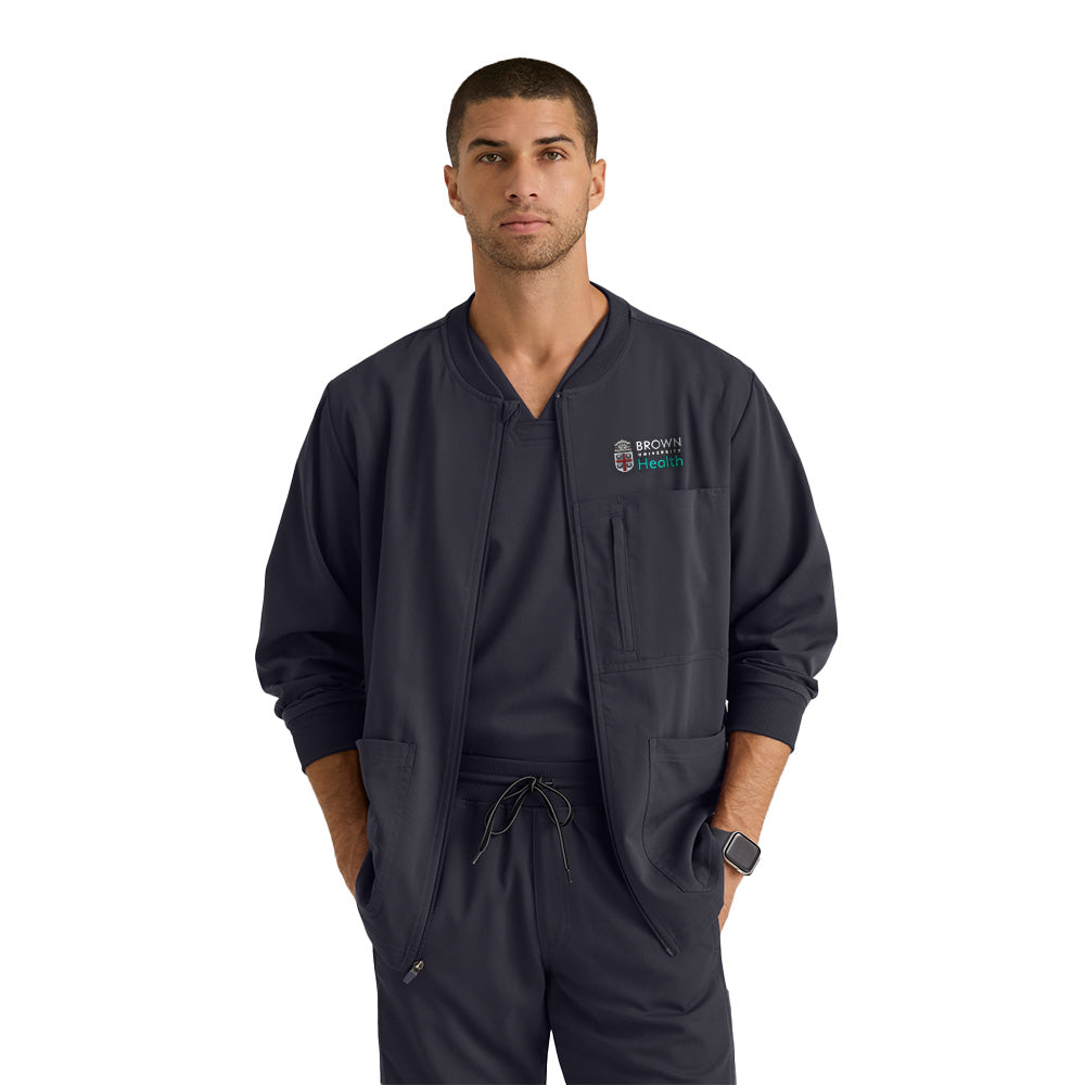 Grey's Anatomy™ Spandex Stretch Men's React 5-Pocket Crewneck Jacket